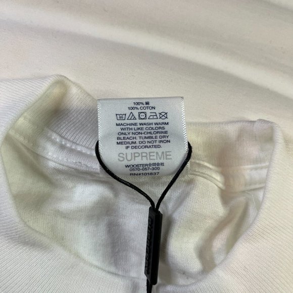 Supreme Burberry White Box Logo Tee Shirt Size Small - Picture 5 of 8